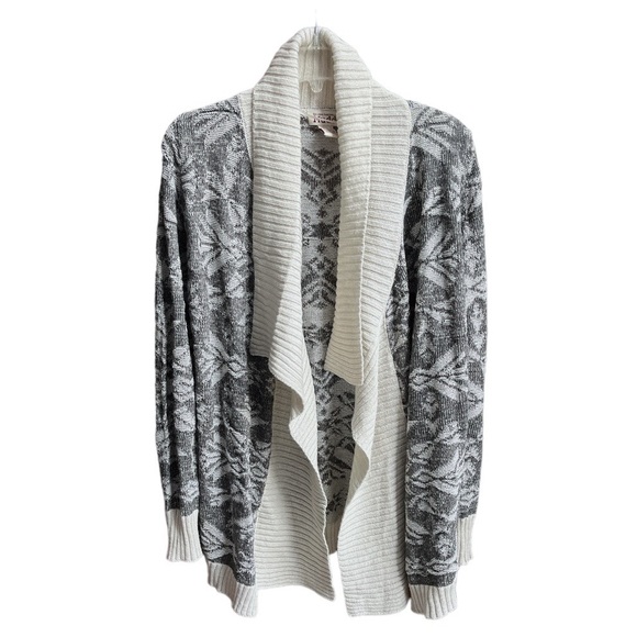 Mudd Southwestern Pattern Open Cardigan White Gray Size Medium - Picture 6 of 6